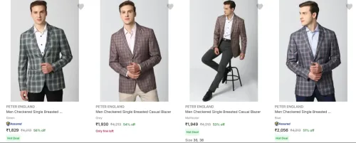 Image of Peter England Men's Blazers at minimum 50% Discount