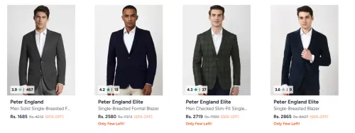Image of Peter England Men's Blazers at minimum 60% Discount