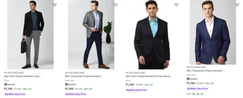 Image of Peter England Men's Blazers upto 56% Discount