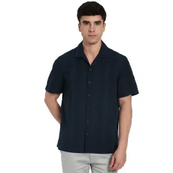 Peter England Men’s Casual Half Sleeve Resort Collar Shirt in 100% Cotton