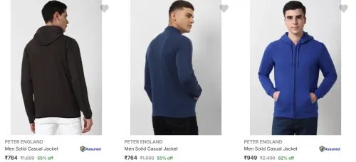 Image of Peter England Men's Jacket at Minimum 50% Discount