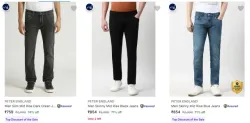 PETER ENGLAND Mens Jeans at minimum 74% Discount
