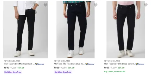Image of Peter England Men's Jeans upto 55% Discount