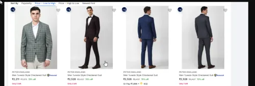 Image of PETER ENGLAND Men's Readymade Suits at minimum 70% Discount