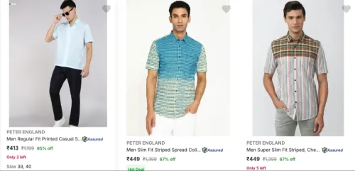 Image of Peter England Men's Shirt at Minimum 60% Discount