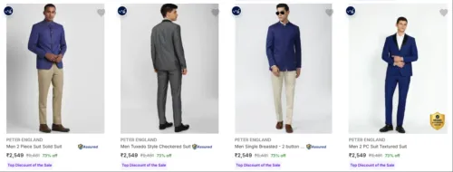 Image of PETER ENGLAND Men's Suits upto 73% Discount