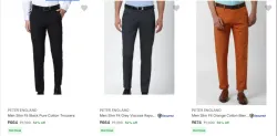 Peter England Mens Trousers at minimum 50% Discount