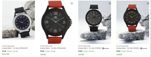 Image of Peter England Men's Wrist Watches at minimum 70% Discount