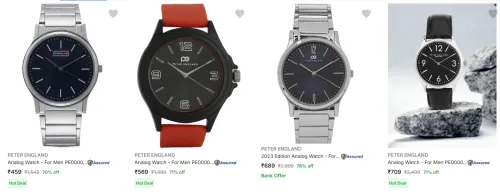 Image of Peter England Men's Wrist Watches upto 76% Discount