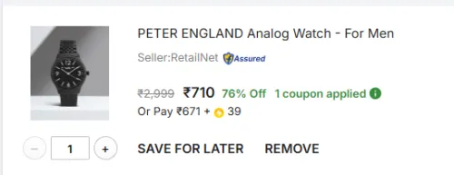 Image of PETER ENGLAND PE000023B Men's Analog Watch 