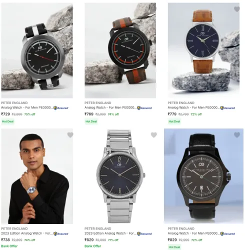 Image of Peter England Wrist Watches @ Minimum 70% Discount