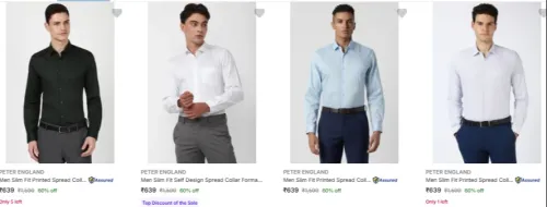 Image of Peter England Formal Shirts at Minimum 60% Discount