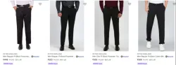 PETER ENGLAND Mens Black Pant At Minimum 65% Discount