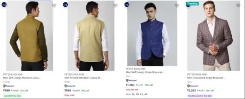 Image of PETER ENGLAND Men's Readymade Blazers at minimum 70% Discount