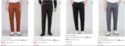 Peter England Mens Trousers at minimum 60% Discount