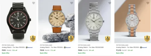 Image of Peter England Men's Wrist Watches at minimum 70% Discount
