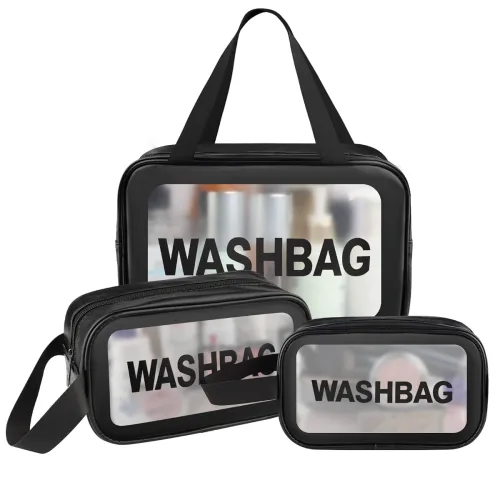 Image of PETRICE 3Pc Clear Travel Pouch Set