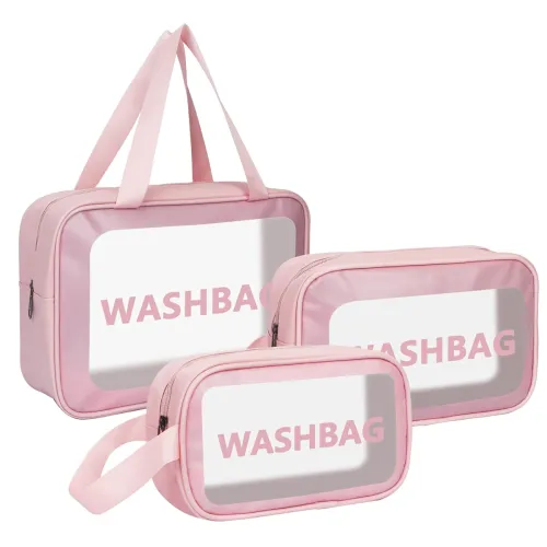Image of PETRICE 3Pc Pink Travel Pouch Set