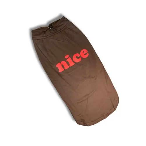 Image of A+A Pets Cotton Printed T-Shirt (3XL, Brown, Dog/Cat Apparel)