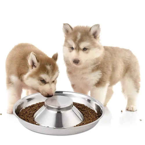 Image of Pets Empire Extra Heavy Stainless Steel Non Tip - Anti Skid Health Care Slow Feeding Dish (1400)