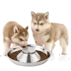 Pets Empire Extra Heavy Stainless Steel Non Tip - Anti Skid Health Care Slow Feeding Dish (1400)