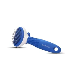 Pets Empire Self Cleaning Slicker Pet Brush for Dogs | With Stainless Steel Teeth, Pet Grooming Comb with Rubber Grip Ha