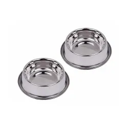 Pets Empire Stainless Steel Dog & Cat Bowl | 1400 ml | Anti-Skid Non-Tip Heavy-Duty Pet Feeding Bowl | Food & Water Bowl for Large Dogs (Pack of 2)