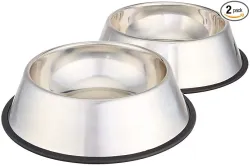 Pets Empire Stainless Steel Feeding Bowl for Medium Breed Adult Dogs & Giant Breed Puppies | Large (700 ml x 2)