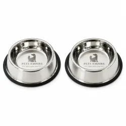 Pets Empire Stainless Steel Feeding Bowl for Medium Breed Adult Dogs & Giant Breed Puppies | Large (200ml x 2)