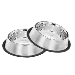 Pets Empire Anti-Skid Dog Food Bowl (200 ml) | Stainless Steel Dog Food & Water Feeding Bowl | Basic Pets Feeding Bowls 