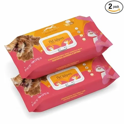 Image of PETS EMPIRE Pet Wet Wipes, 160 Count Anti-Bacterial Cat & Dog Wipe, Soft Pet Moist Tissue Towelettes, Grooming Daily Car