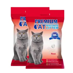 Pets Empire Bentonite Cat Litter Pack of 2 – Rose Scented, Hard Clumping, Odour Control (5L/4kg Each)