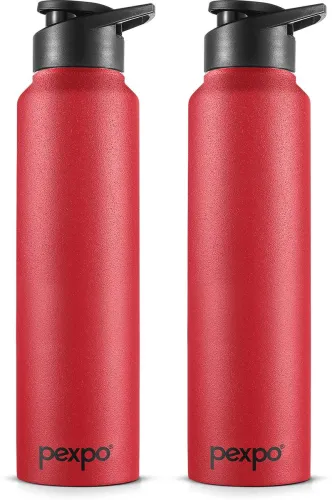 Image of pexpo 950 ml Steel Bottle  (Pack of 2, Maroon)
