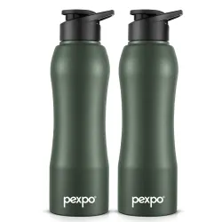 PEXPO Bistro Stainless Steel Water Bottle | 1L | Pack of 2