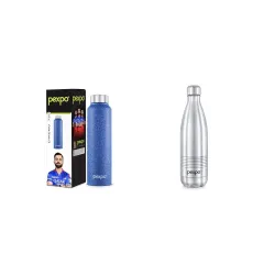 PEXPO Chromo 750ml Double Wall Flask | Blue & Silver
