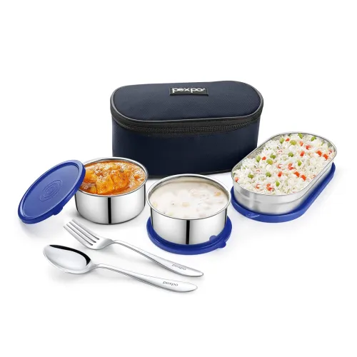Image of Pexpo Delight Stainless Steel Lunch Box Set of 3
