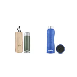 Pexpo Flamingo 750ml Flask | Military Green & Bistro 750ml Bottle