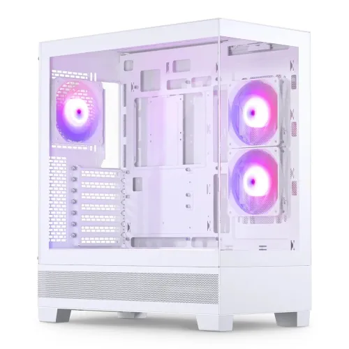 Image of Phanteks 523 XT View Mid-Tower Computer Case/Gaming Cabinet - White | Pre- Installed 3 x 120mm ARGB Fans | Type-C Port |