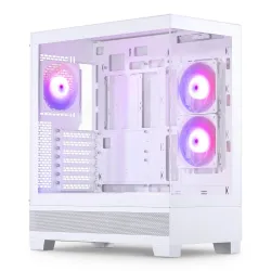 Phanteks 523 XT View Mid-Tower Computer Case/Gaming Cabinet - White | Pre- Installed 3 x 120mm ARGB Fans | Type-C Port |
