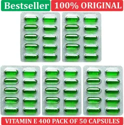 PHARMAZAIN LIFE SCIENCES Vitamin E (Pack of 50 Capsules)