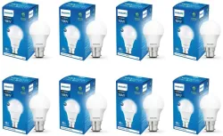 PHILIPS 10 W Basic Standard B22 LED Bulb (White, Pack of 8)