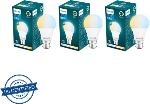 Image of PHILIPS 10 W Multi Watt Round B22 D LED Bulb (Multicolor, Pack of 3)
