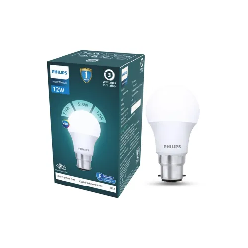 Image of PHILIPS 12W Dimmable LED Bulb | Cool White 6500K | B22 Base | Adjustable Brightness LED Light