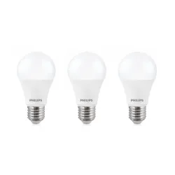 Philips 12-Watt E27 Base LED Bulb (Crystal White) - Pack of 3