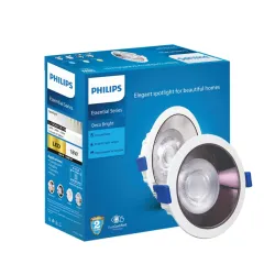 PHILIPS Polycarbonate 18 Watt Black Reflector Led Ceiling Cob Round Spot Light With Focused Beam|Cut Out: 138Mm|Warm White,Pack Of 1 (Deco Bright)