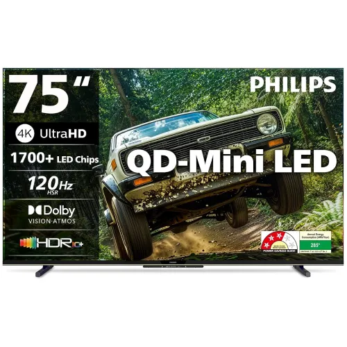 Image of PHILIPS 189 cm (75 inches) 4K Ultra HD QLED Smart QD-Mini LED Google TV
