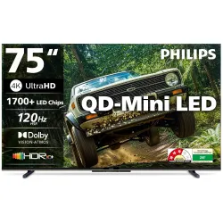 PHILIPS 189 cm (75 inches) 4K Ultra HD QLED Smart QD-Mini LED Google TV 75MLED610/94