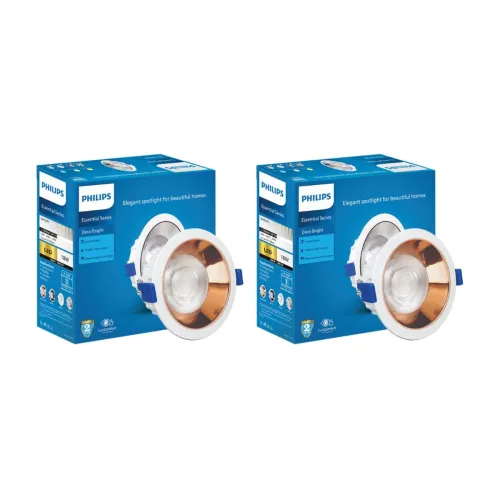 Image of PHILIPS 18 Watt Rose Gold Reflector LED Ceiling COB Round Spot Light with Focused Beam | Cut Out: 138mm | Cool Day Light
