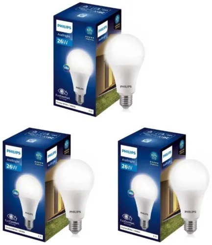 Image of PHILIPS 26 W Basic Round E27 LED Bulb Pack of 3