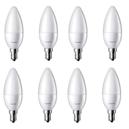 Image of Philips 2.7-Watt 250-lumen Frosted Candle E14 Base (Cool White, Pack of 8) - Decorative, Ambience for Chandeliers, Wall 